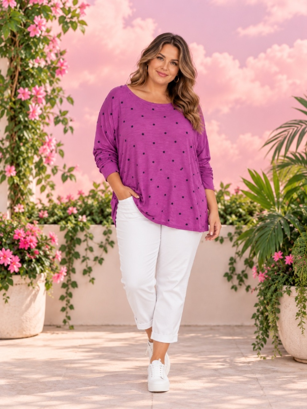 J. Jill Polk Dot top size 2X